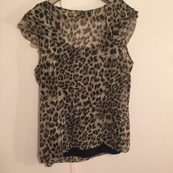 AGB Sleeveless Leopard Print Top, Sz XL - Picture 4 of 13